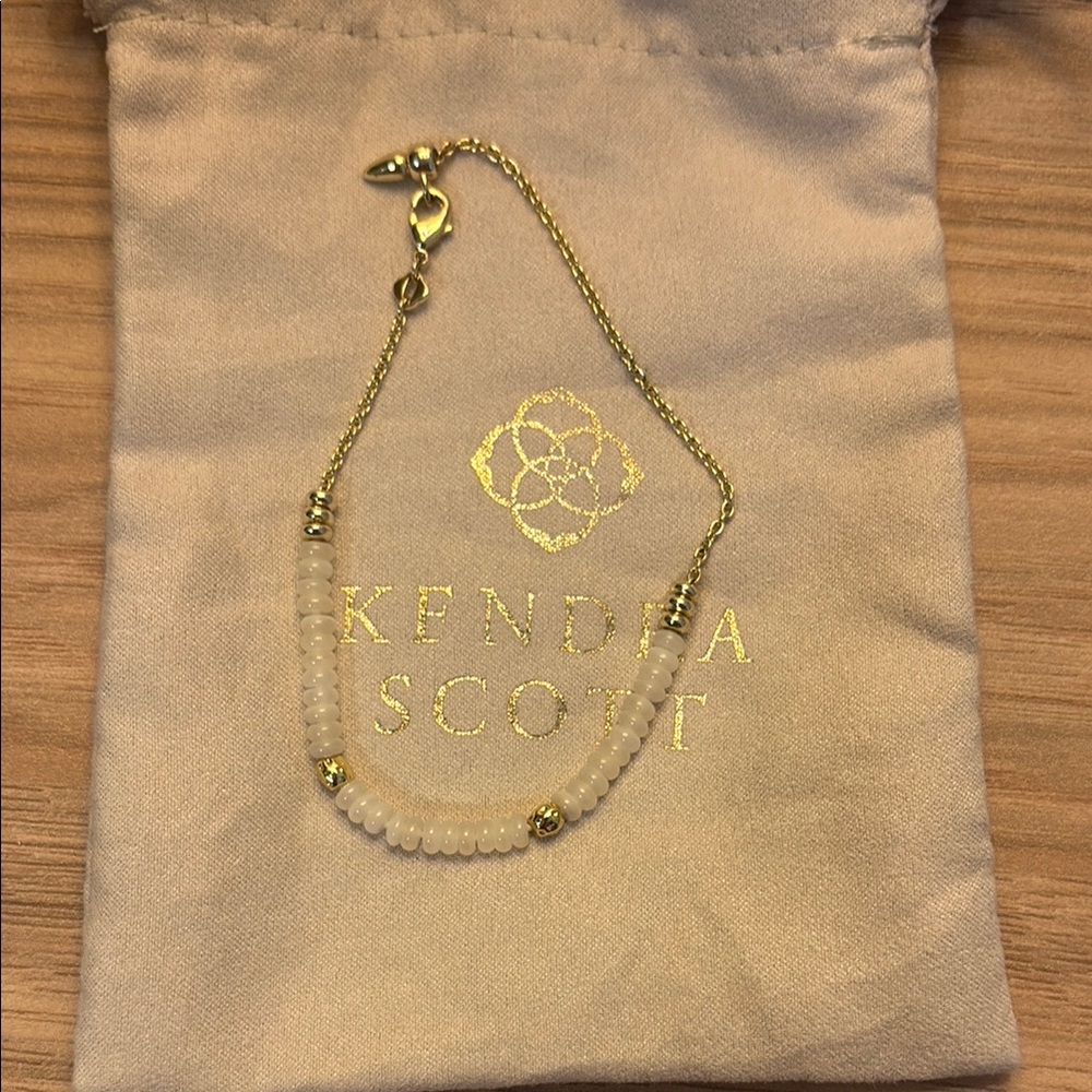 Kendra Scott Gold Chain Bracelet with White Beads
